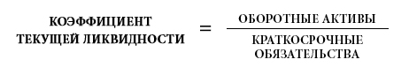 Формула Коэффициента текущей ликвидности.