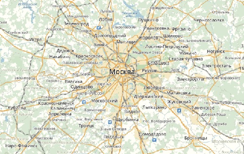 Часть карты московского региона