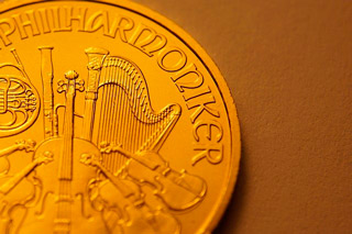 Золотая монета «Венская филармония». Реверс.
